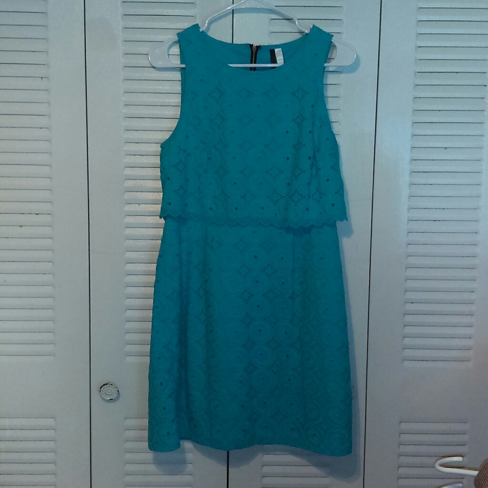 Kenzie teal sleeveless dress